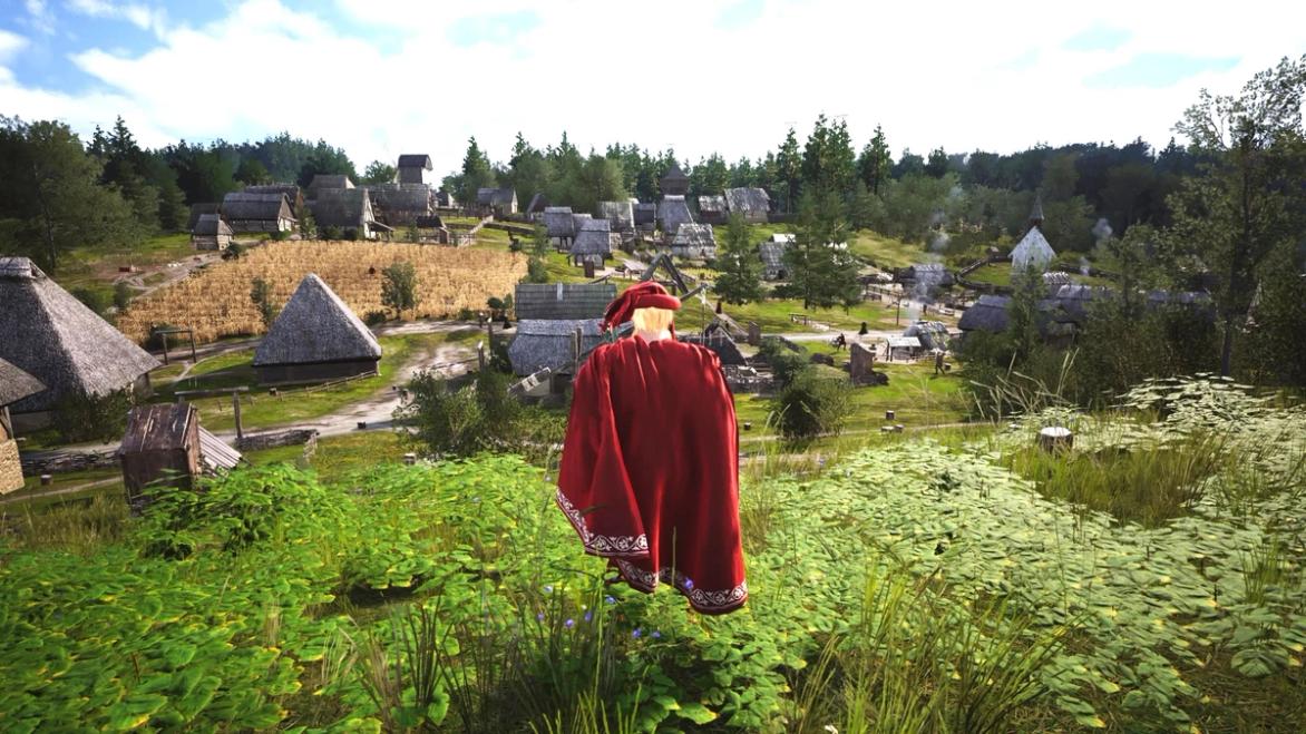Manor Lords player looking at settlement