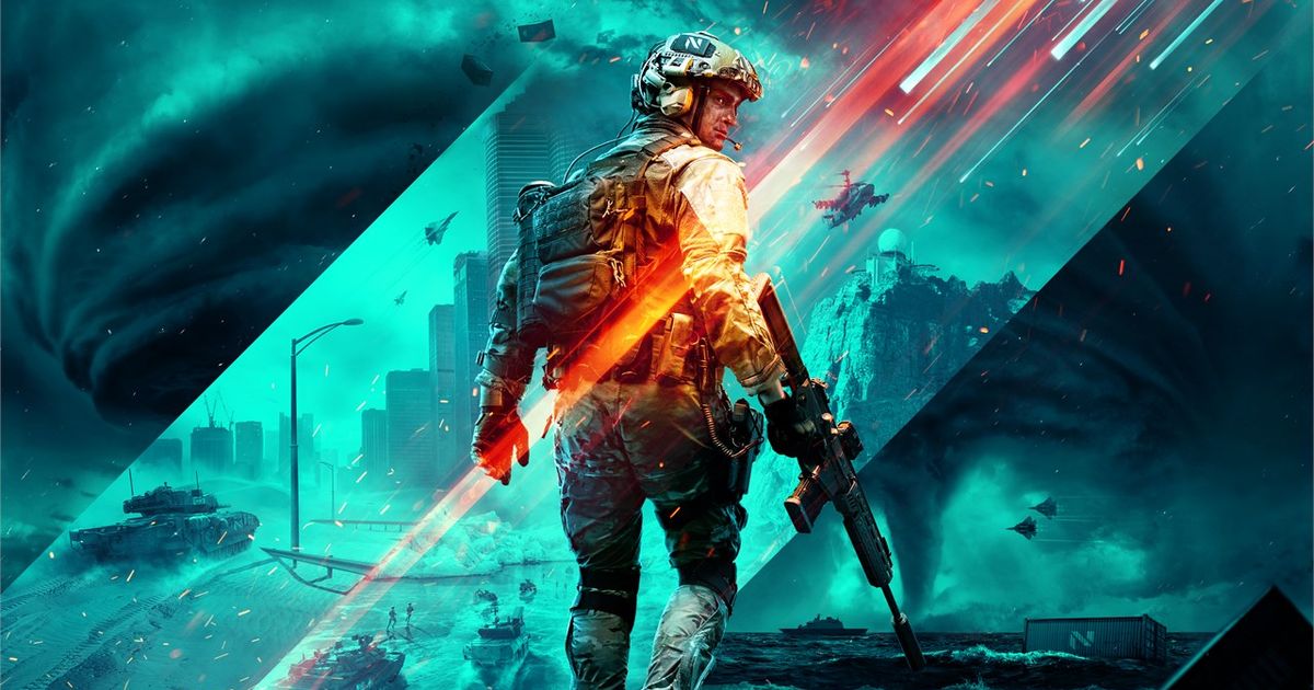 Key art from Battlefield 2042 featuring a soldier with his back turned