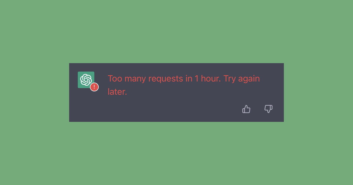 ChatGPT too many requests in 1 hour try again later - how to fix 