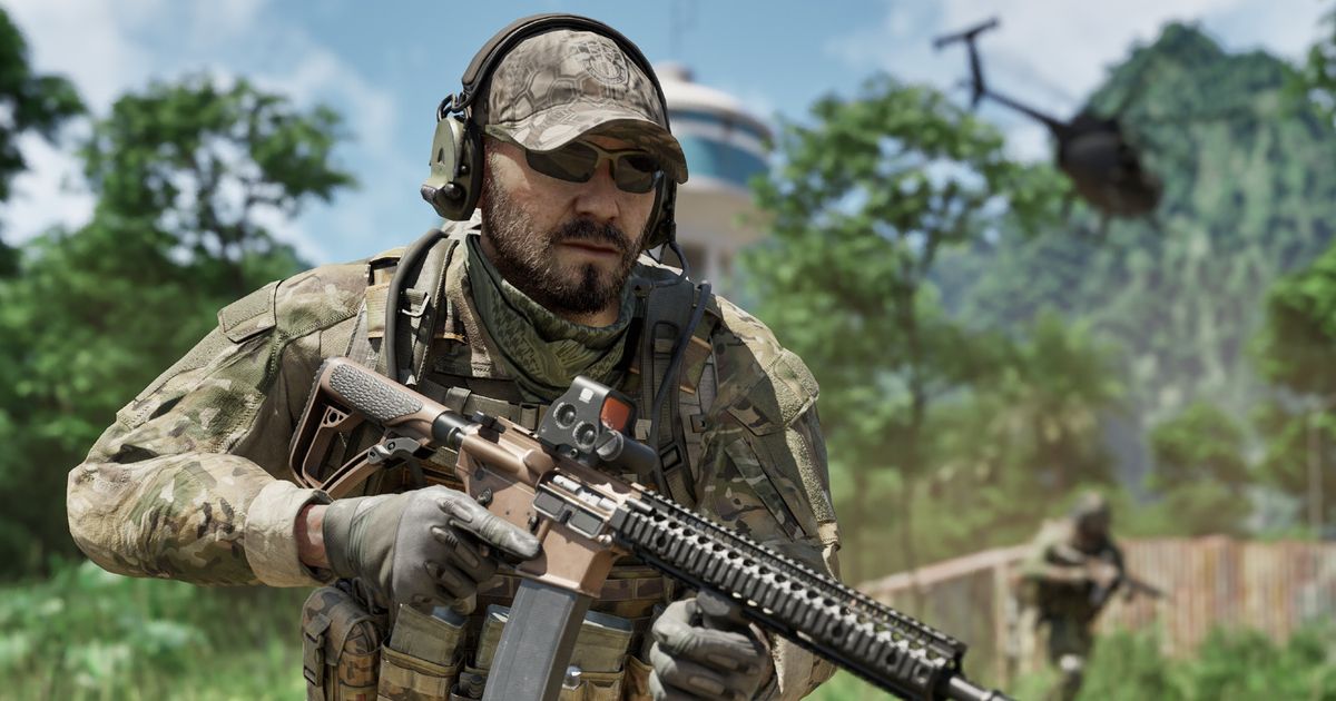 Solider in Gray Zone Warfare holding an assault rifle and wearing sunglasses