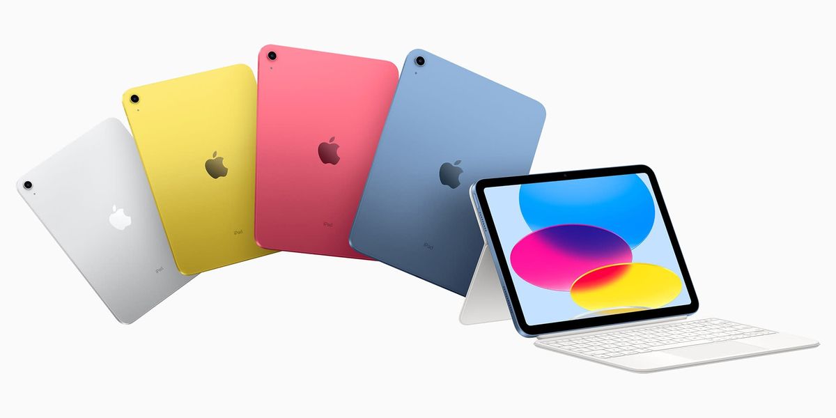 A promotional image of the iPad 10th generation (2022). 