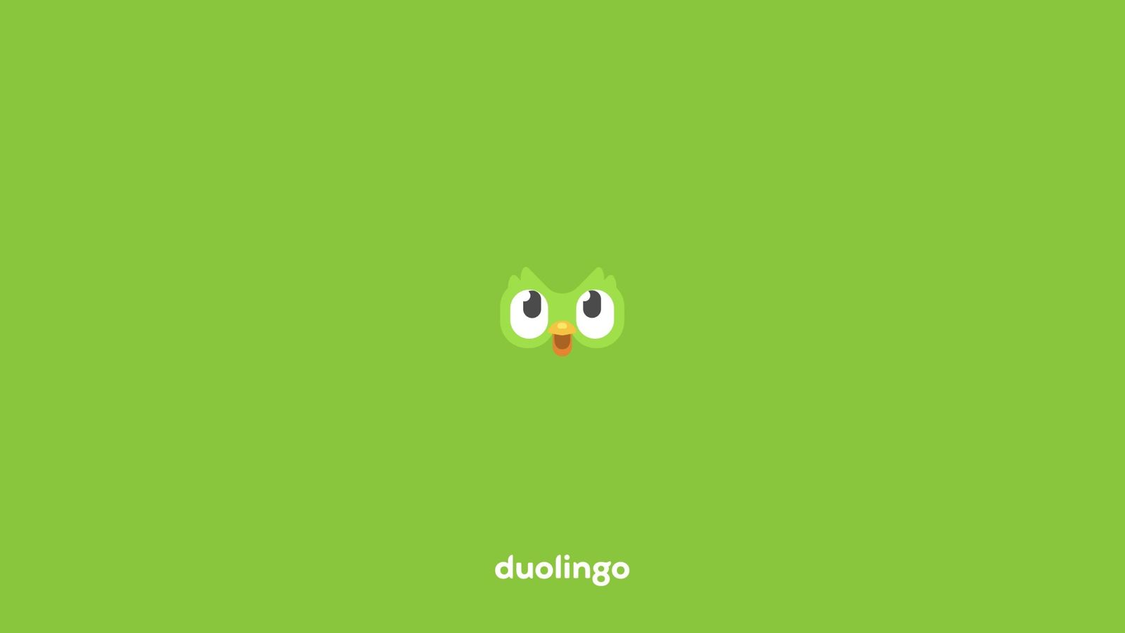 An image of the Duolingo welcome screen where the startup sound effect plays - turn it off