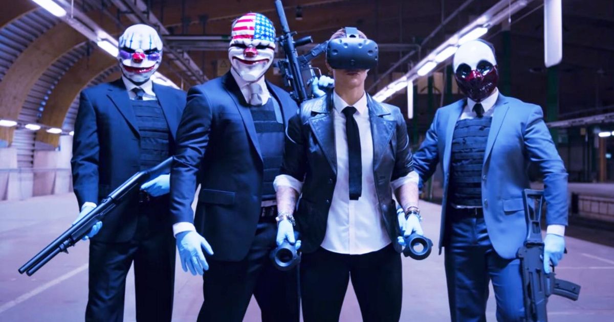 Does Payday 3 have VR - picture of a man in VR headset posing with the Payday gang