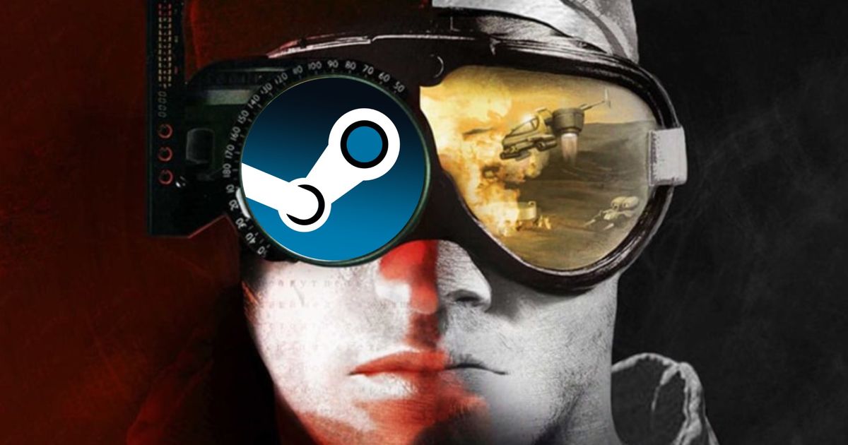 The Command and Conquer box art soldier wearing goggles with the stream logo in the left eye