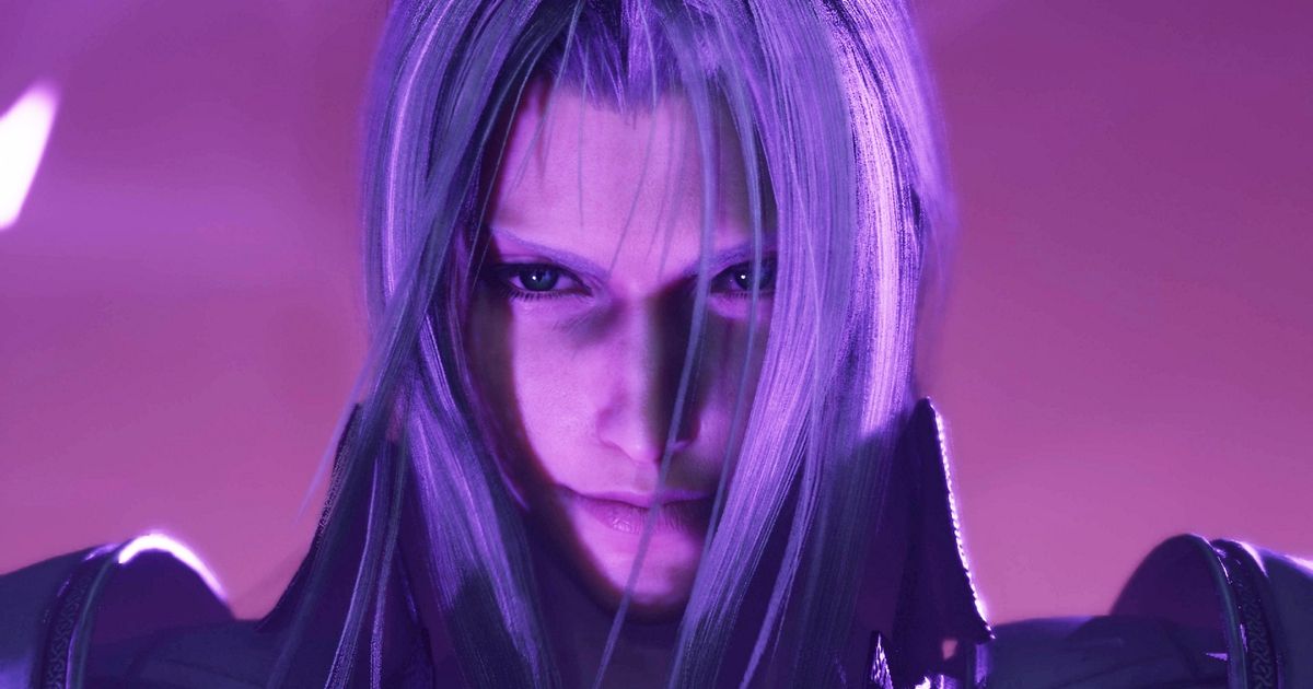 Final Fantasy 7 Rebirth two discs issue - An image of a close-up of the face of a character from the game