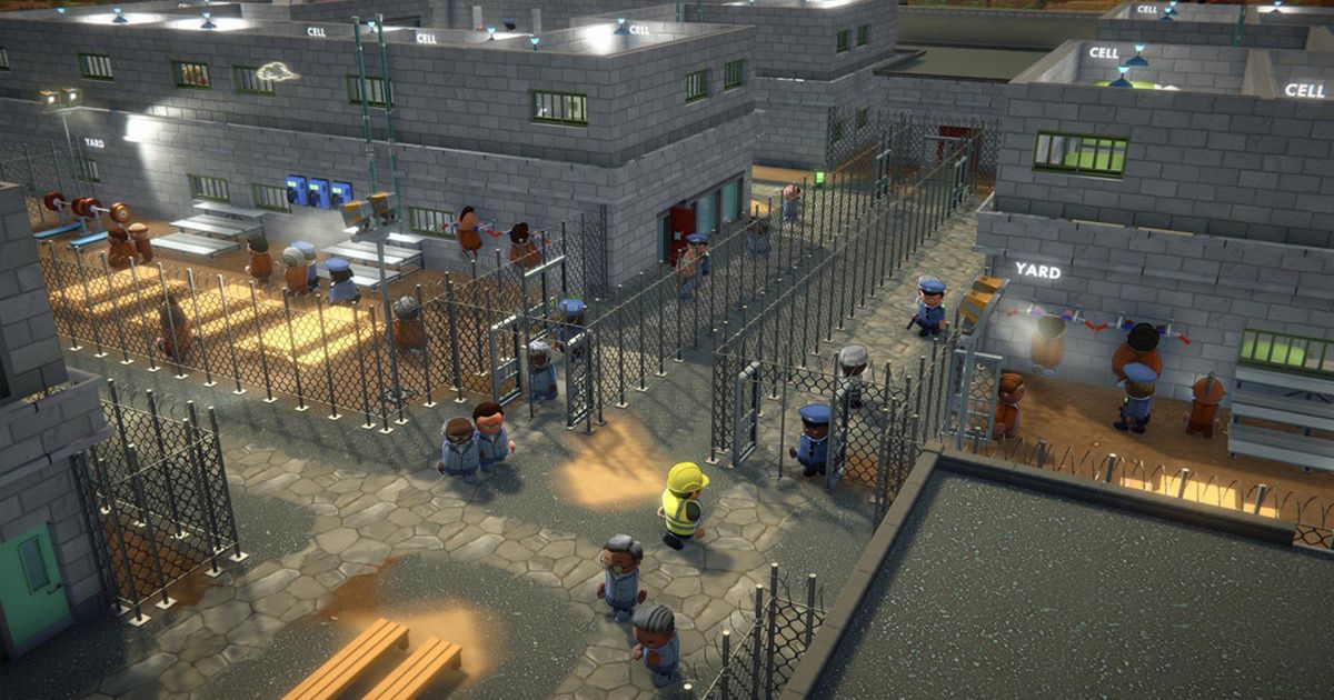 Prison Architect 2 release date - prison with characters in