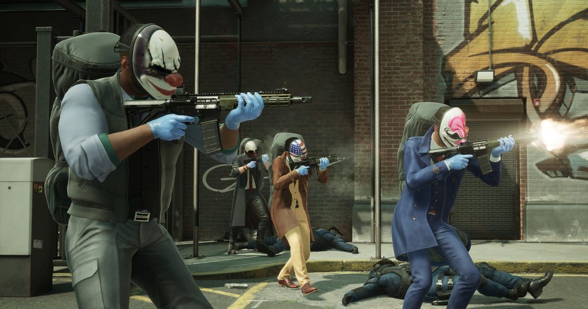 Three masked gunmen performing a heist in payday 3