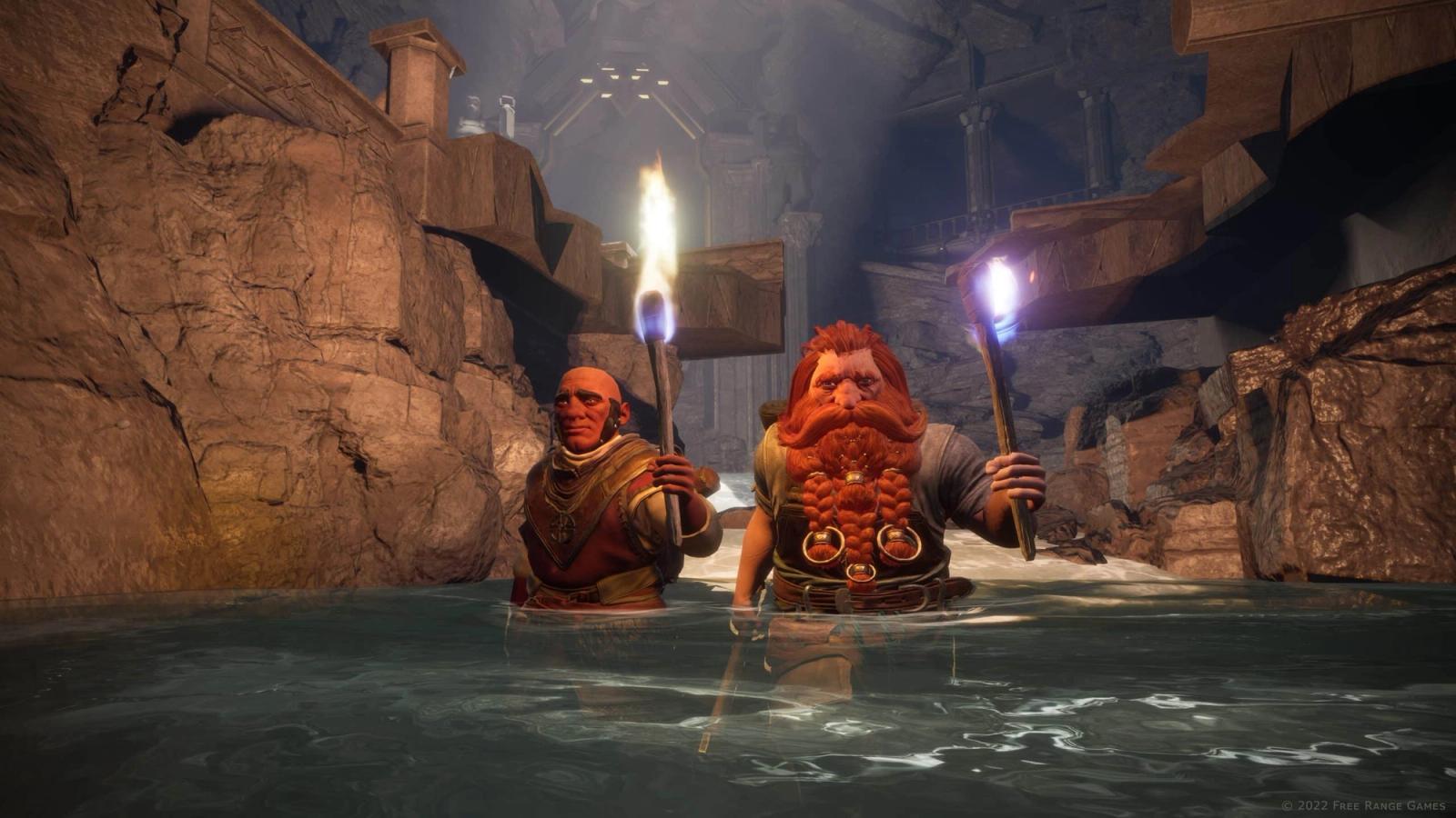 lord of the rings return to moria ori's chest and ori's key dwarves exploring with torches
