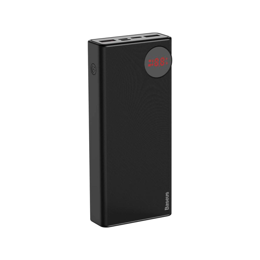 Baseus Mulight product image of a black power bank featuring an LED display.