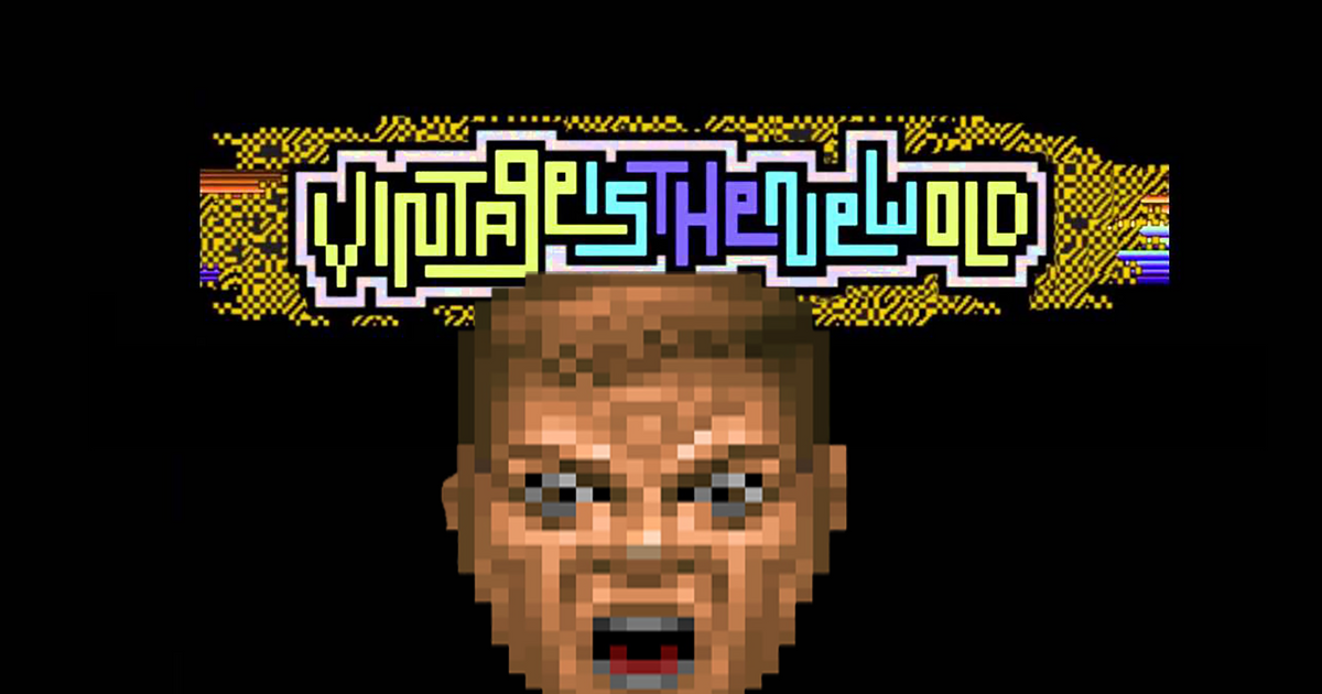 classic game site Vintage is the New Old is shutting down shocked Doomguy with logo of the site