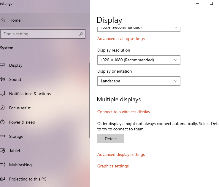 windows display settings monitor advanced display settings