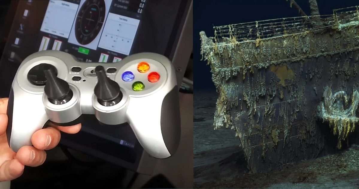 Missing titanic submarine is controlled by a third party xbox 360 pad logitech pad in the submarine