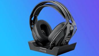 RIG 800 Pro HS review - The headset on a blue background