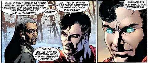 Superman renounces his American citizenship. 