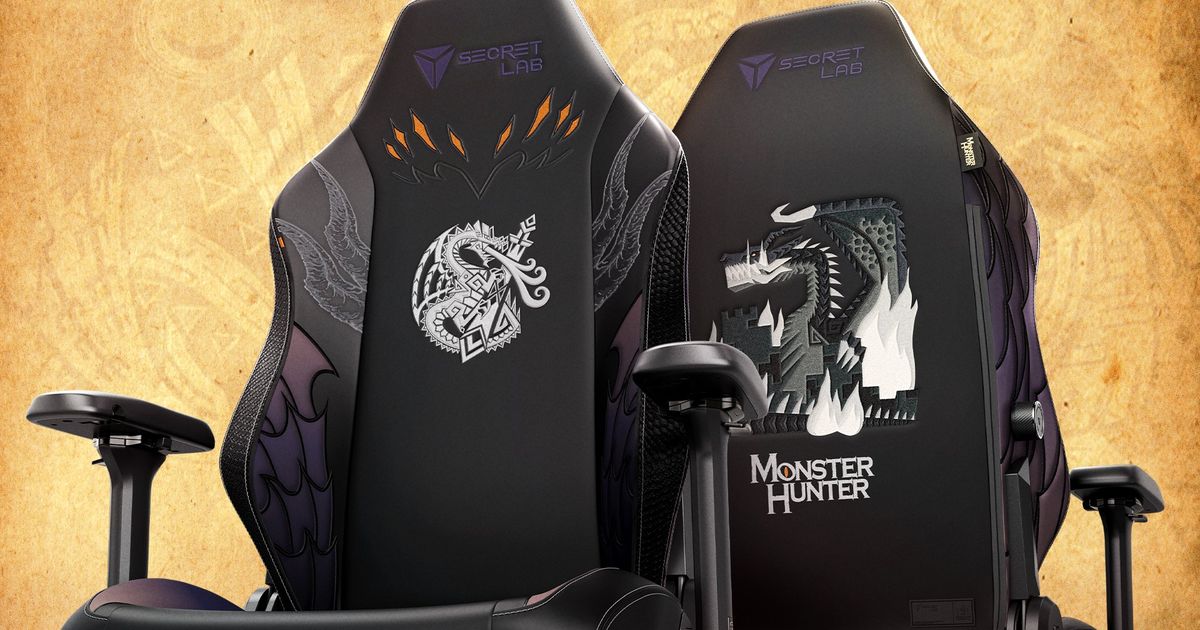 Secretlab TITAN Evo chair with limited edition Monster Hunter Fatalis skin