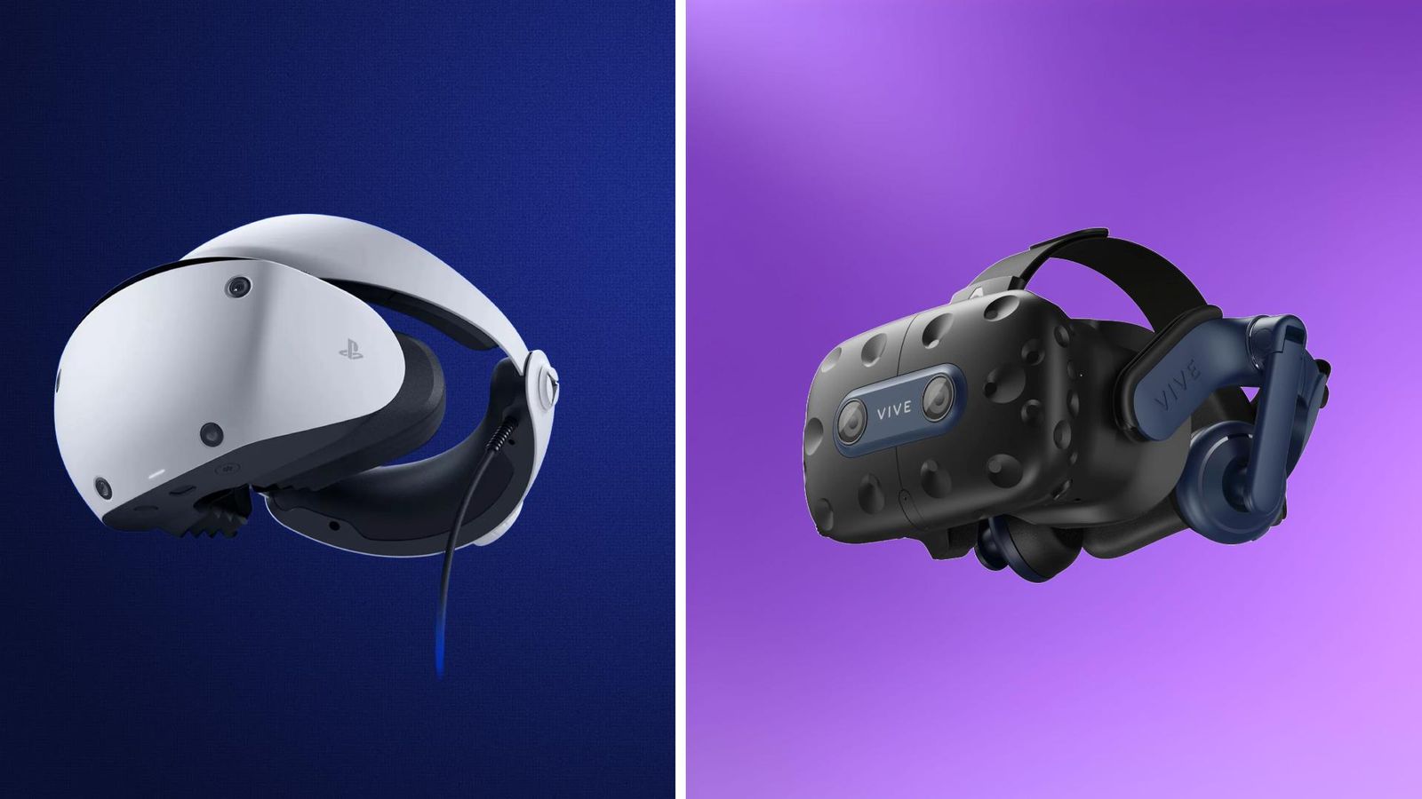 PSVR 2 vs Vive Pro 2 - two VR headsets