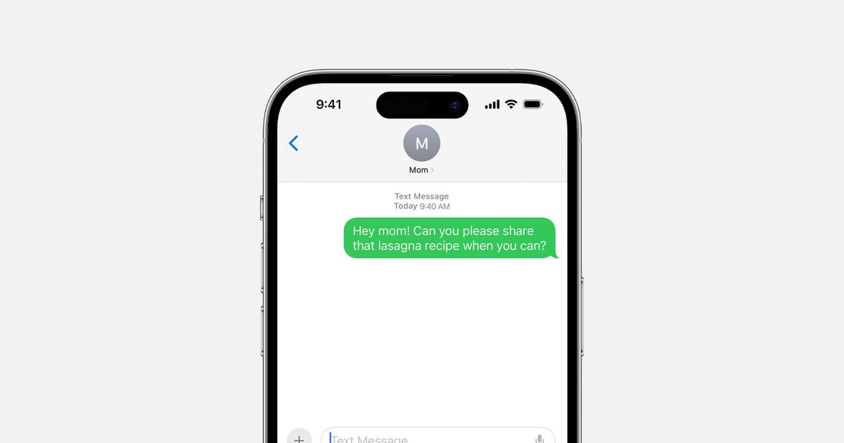 An image of iMessage not working with one person