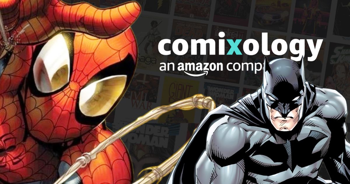 Spider-Man and Batman paying tribute to Comixology