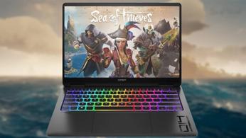 HP Omen Transcend 14 2024 refresh on a Sea of Thieves ocean background 