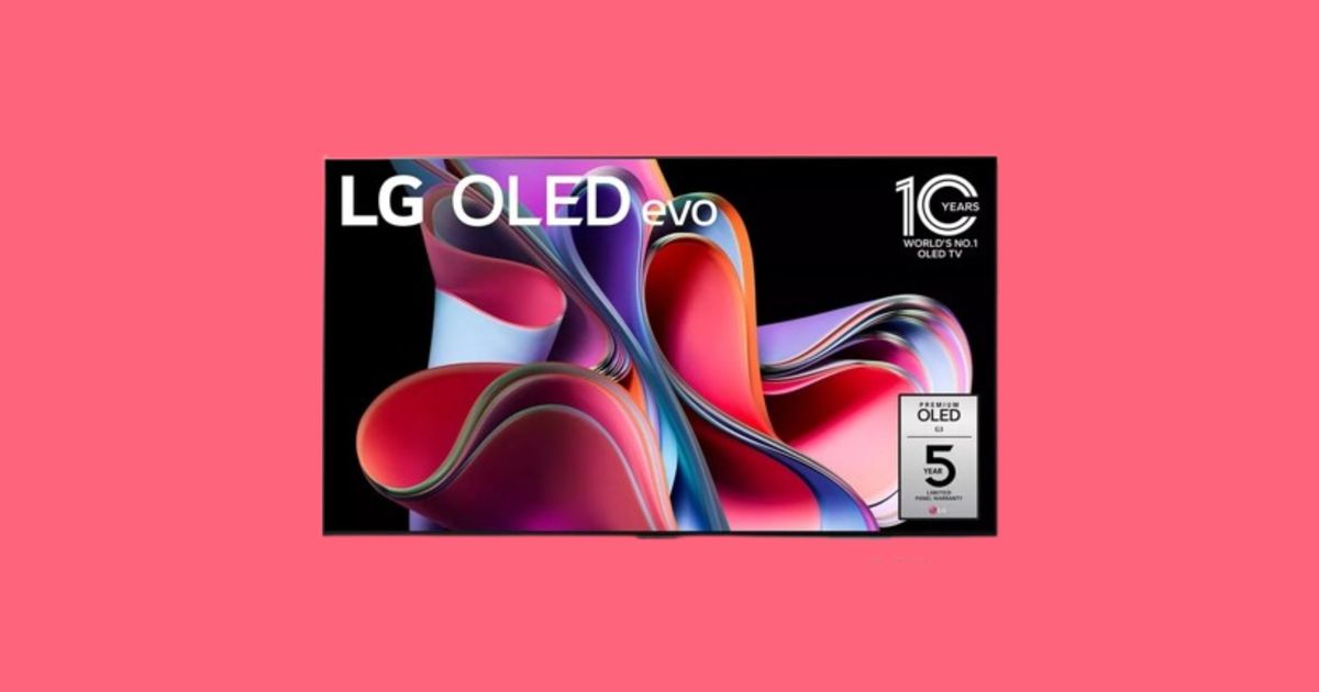 lg g4 oled tv with pink background