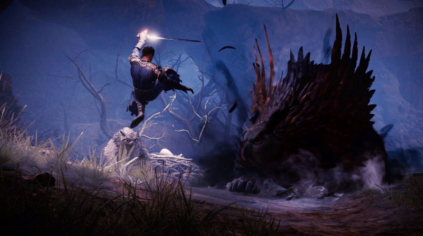 Baldur's Gate 3 mods - picture of a character fighting an Owlbear