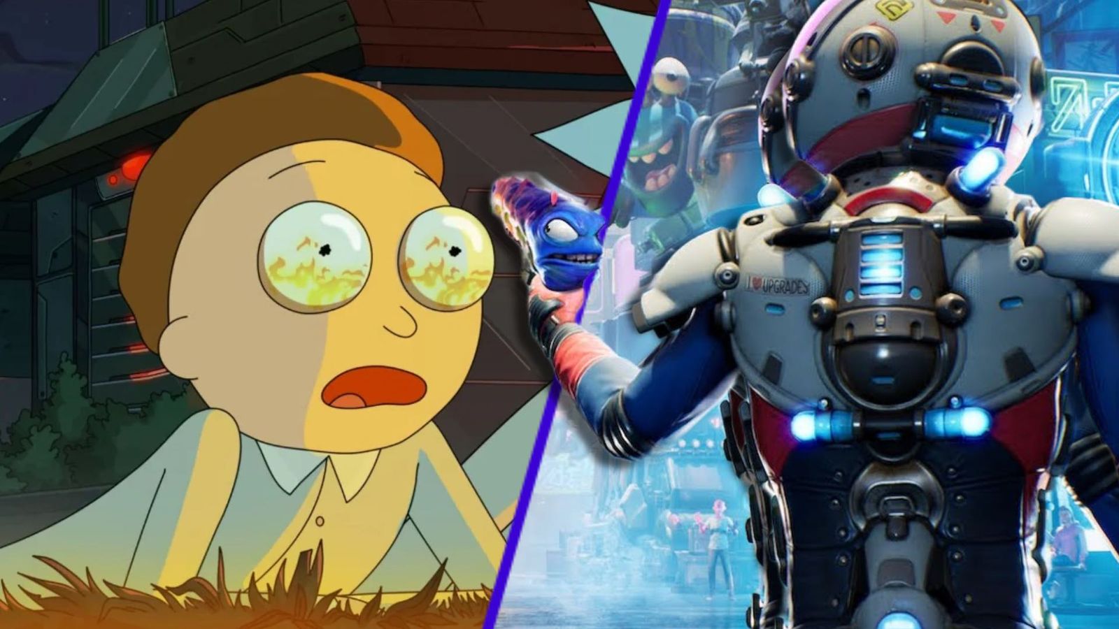 justin roiland quits squanch games high on life talking gun in blim city next to morty from Rick and Morty