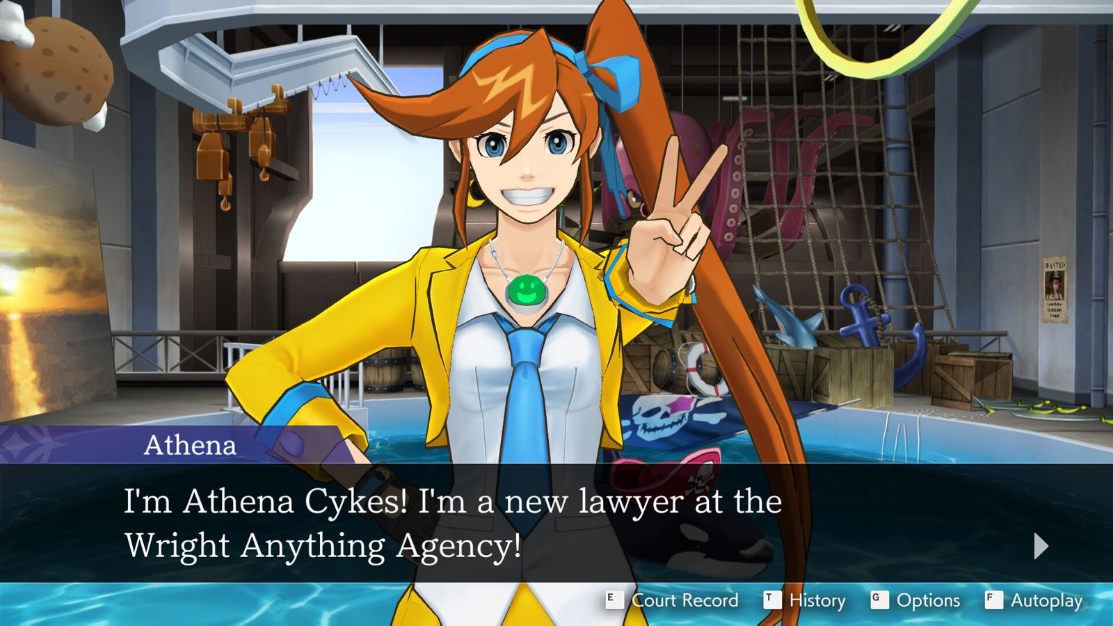 Apollo Justice Trilogy review - Athena Cykes presenting herself