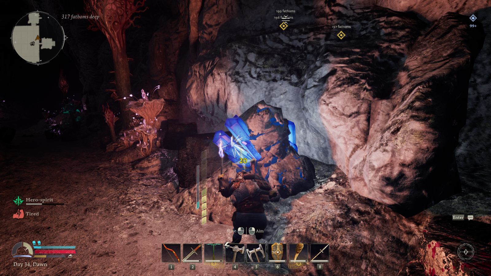 return to moria dwarf farming a crystal ore