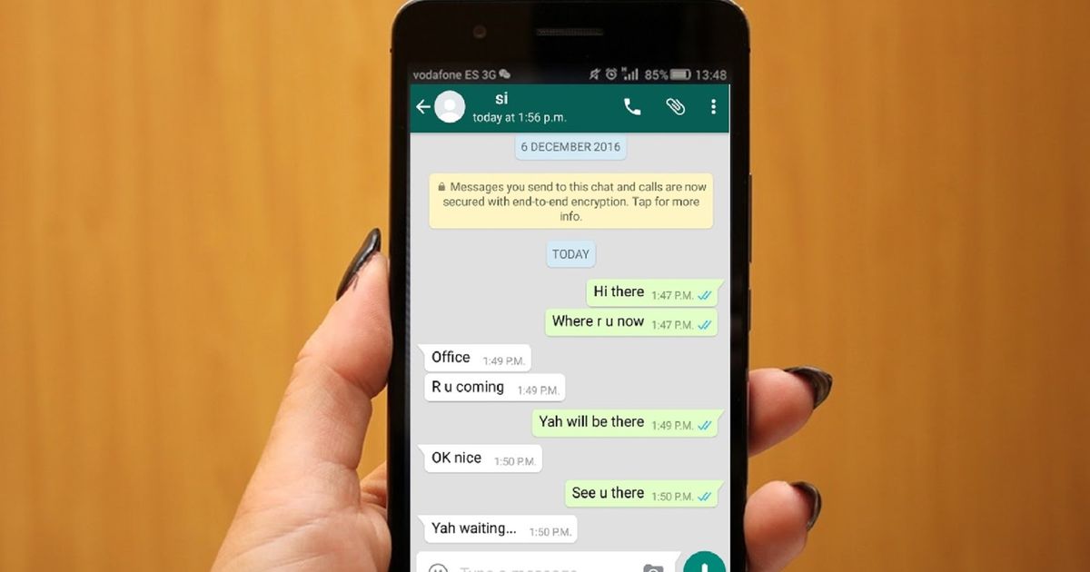 Edit WhatsApp messages - An image of a WhatsApp chat on smartphone
