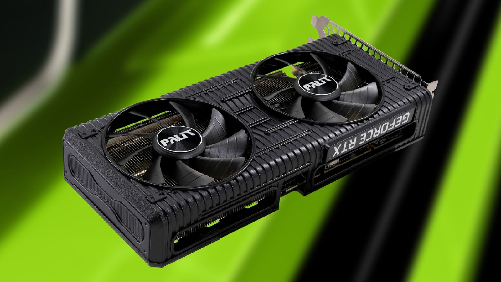 Palit RTX 3050 in front of an Nvidia press image