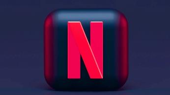 Netflix Logo in a 3D render on a night sky background 
