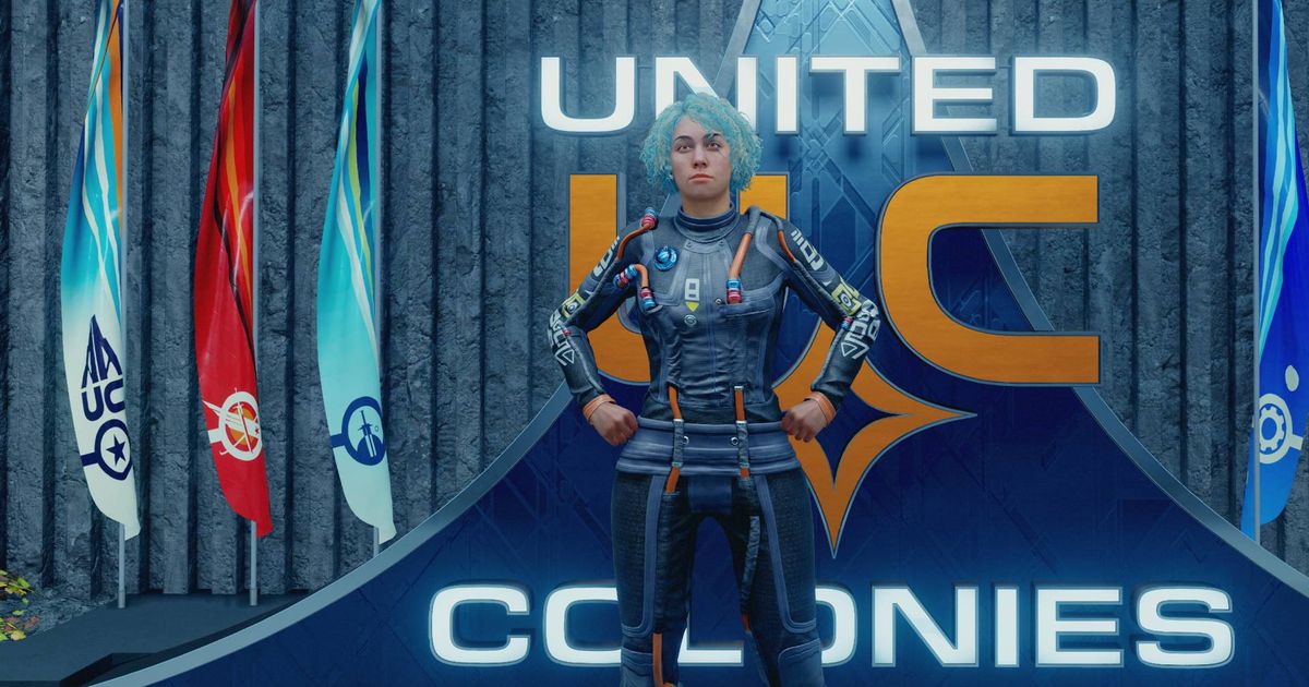 Starfield mods not working - An image of a character standing infront of the UC logo