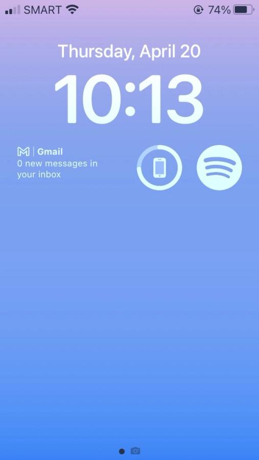 A screenshot of the iPhone lock screen that's been newly changed. 