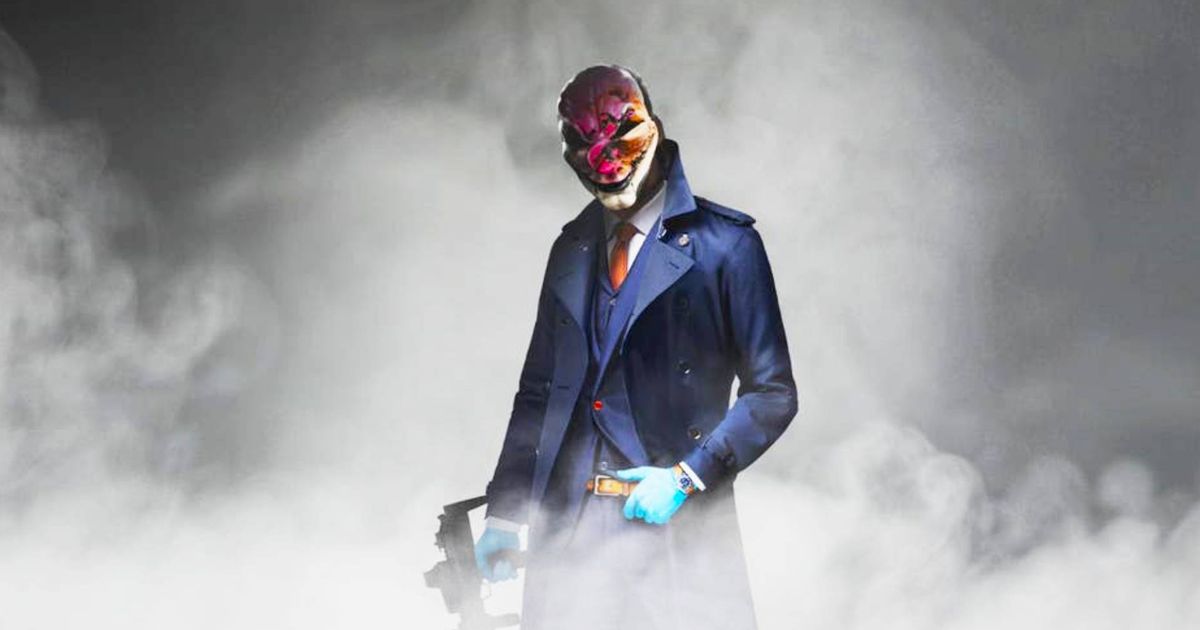 Payday 3 roadmap - An image of a Payday 3 character in a blue suit wearing a mask