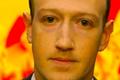 mark zuckerberg sad face with fire behind him 