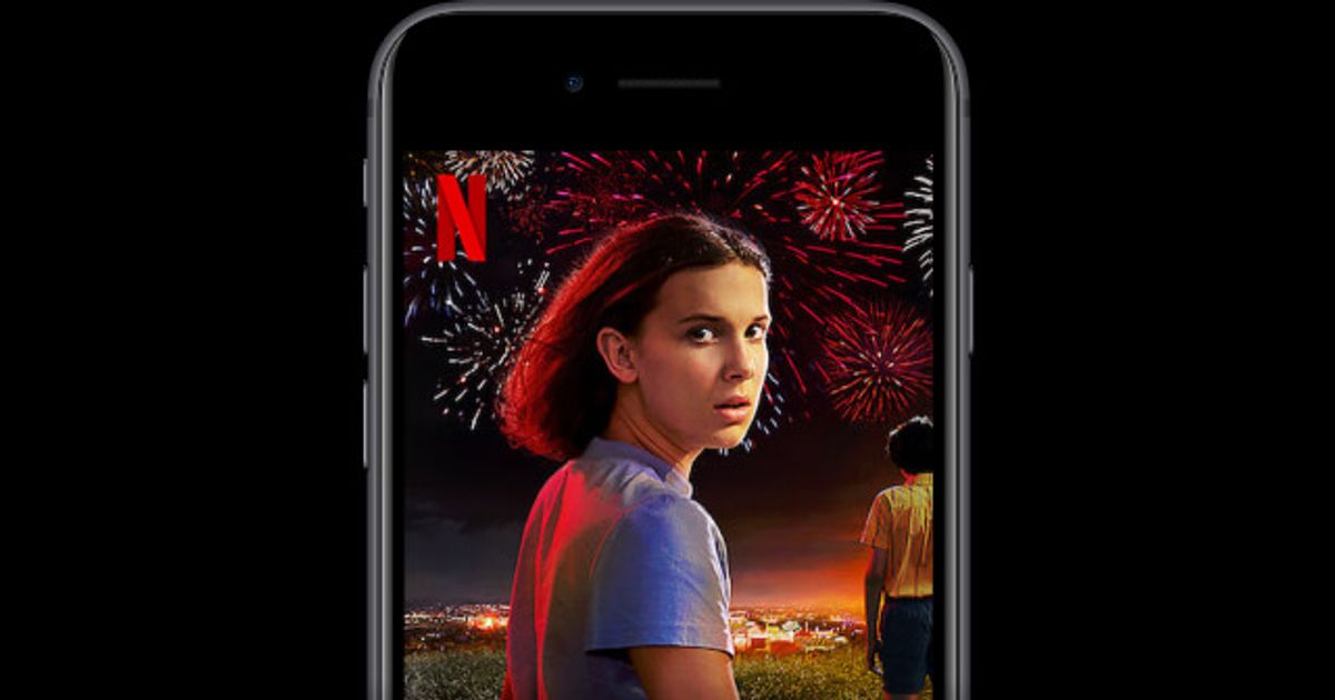 An image featuring a Netflix show being played on an iPhone screen