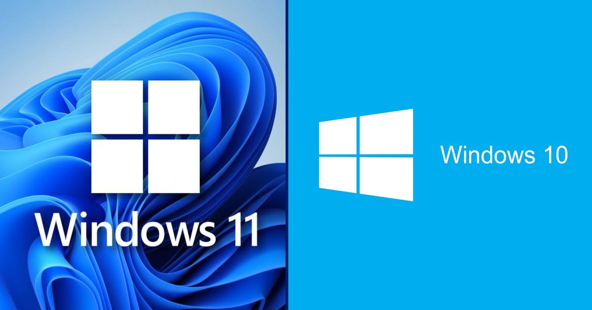 windows 11 next to windows 10 logo and color