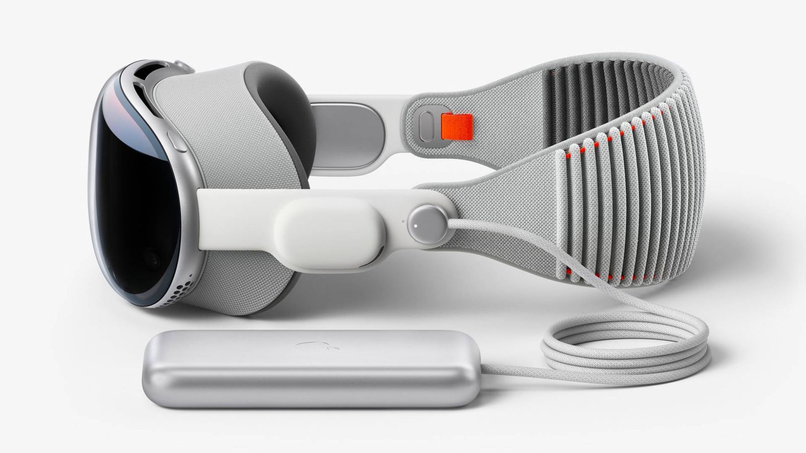 Apple Vision Pro - An image of the headset and its battery pack
