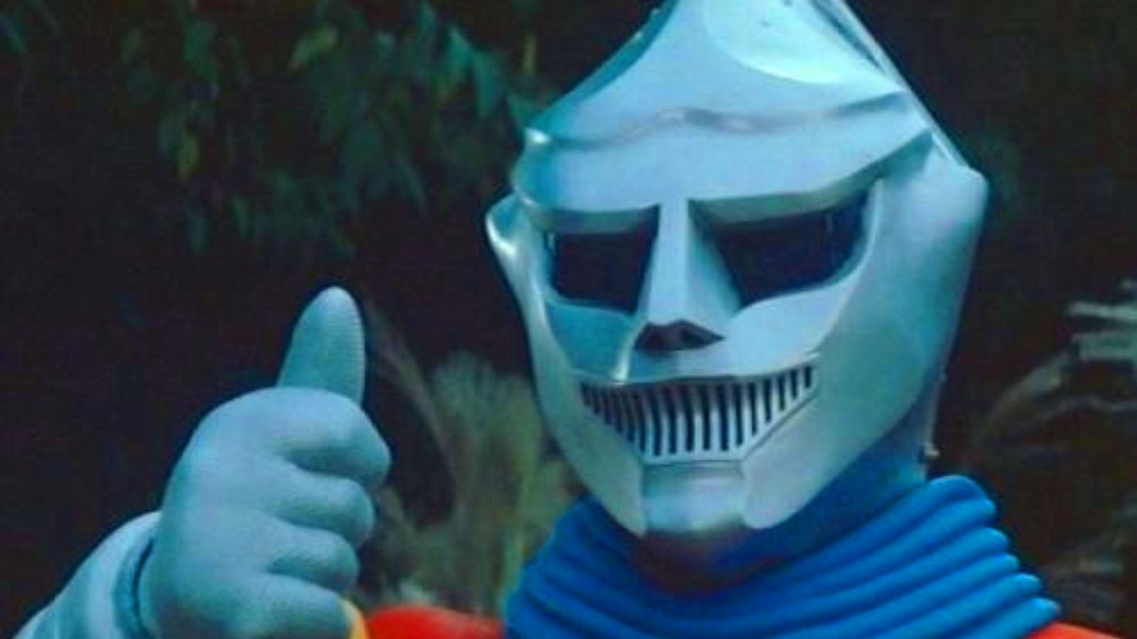 the best kaiju character ever: jet jaguar giving a thumbs up