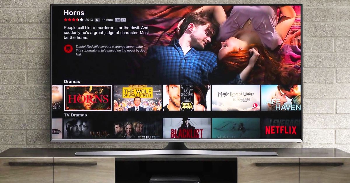 An image of Netflix black screen on a Samsung TV