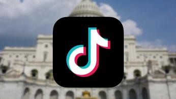 a tiktok app icon is displayed in front of the capitol building .