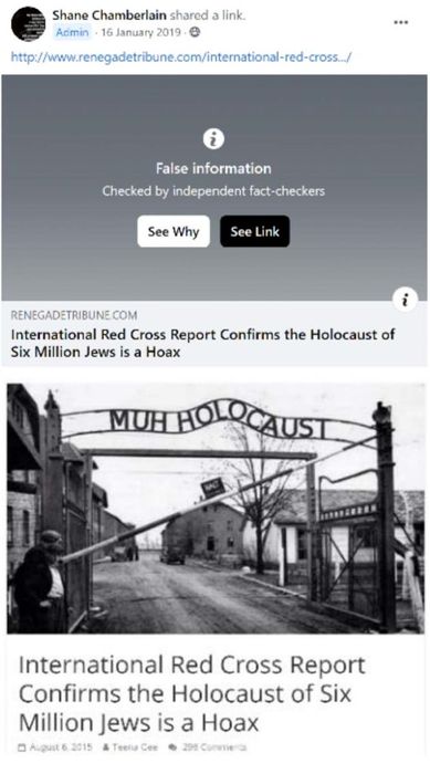 PSX antisemitism holocaust denial post on Facebook