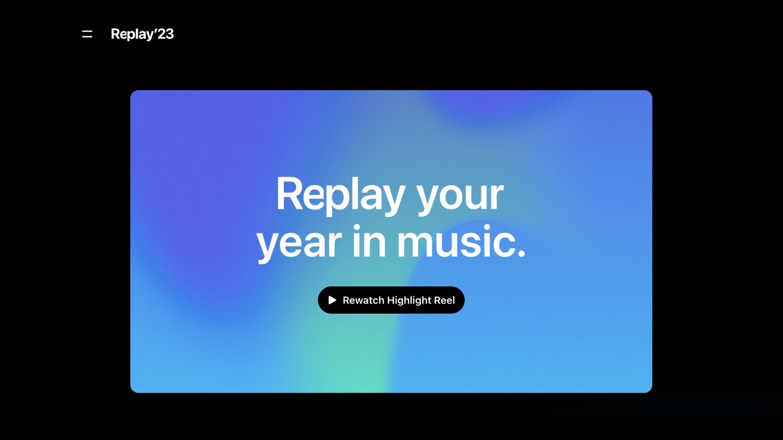 Apple Music Replay not working - An image of the web interface of Apple Music Replay