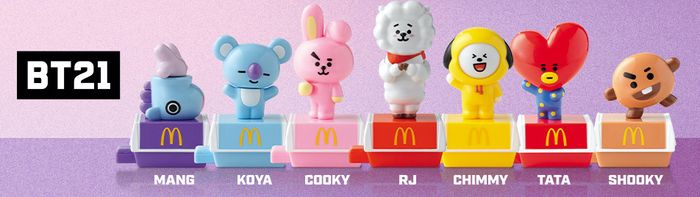 The BTS B21 toys from McDonald's Philippines.
