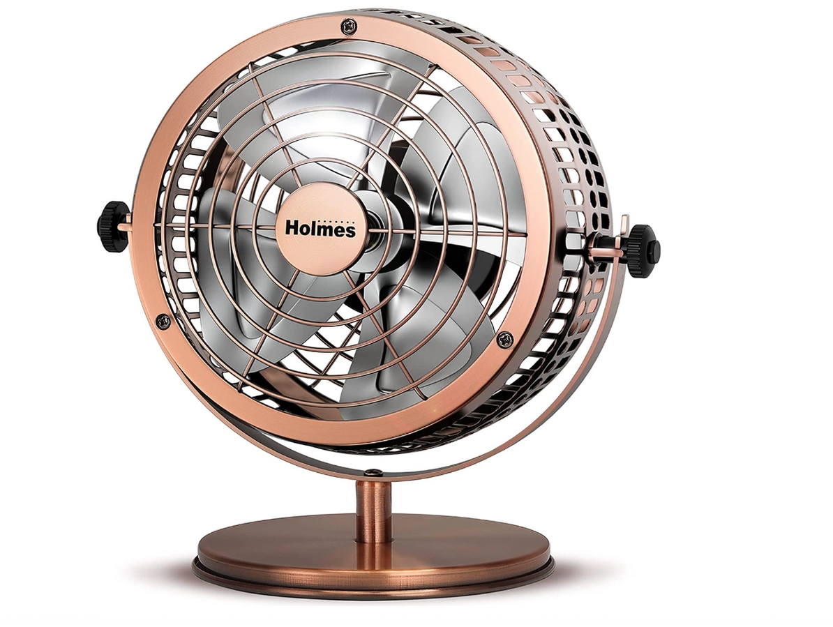 HOLMES Heritage product image of a copper desk fan.