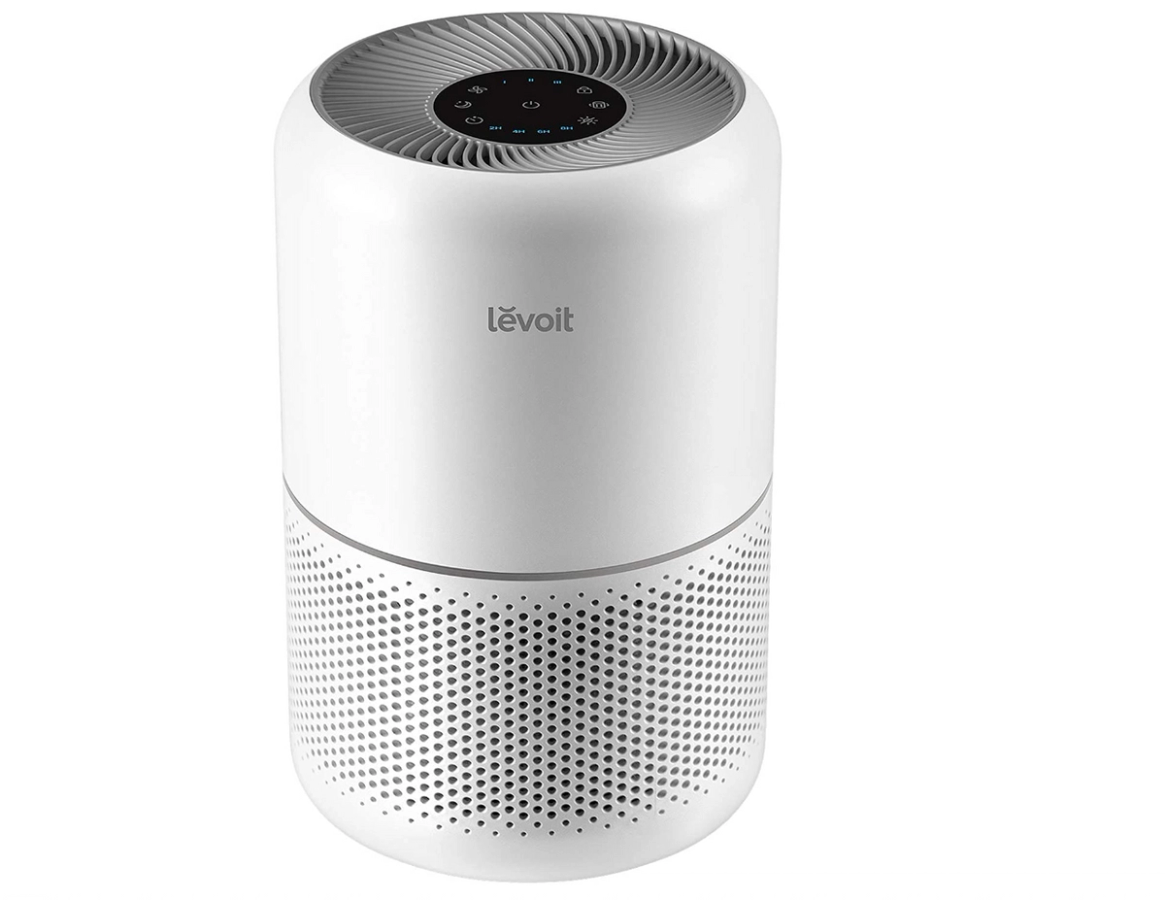 Levoit Core 300 product image of a cylindrical air purifier.