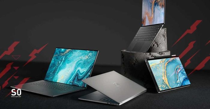 Pictured left to right: XPS 17, XPS 15, XPS 13, XPS 13 2-in-1