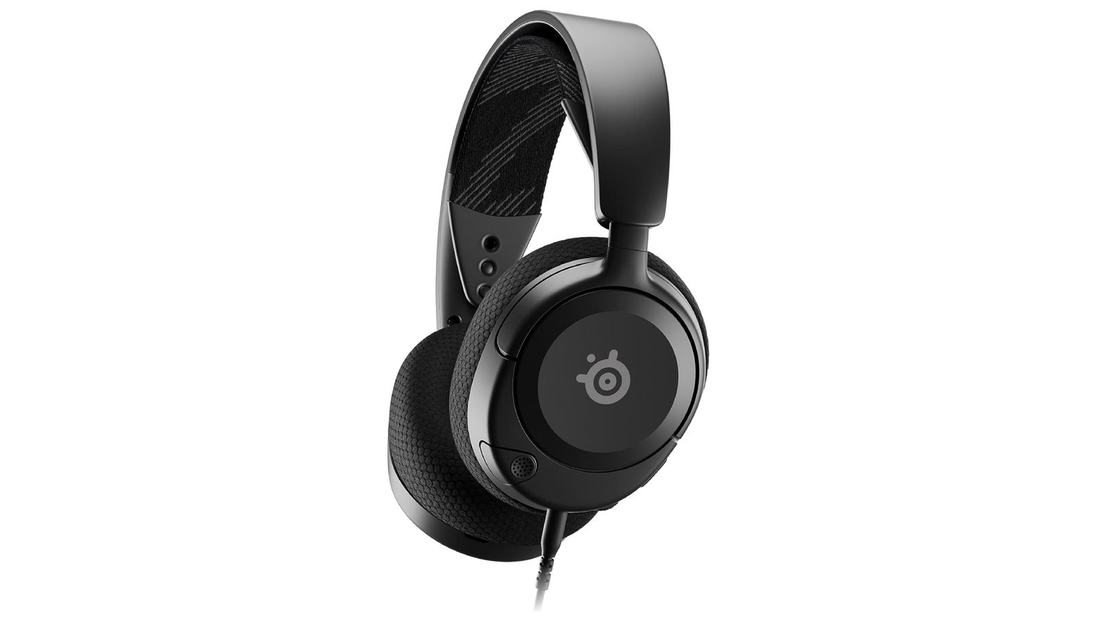 SteelSeries Arctis Nova 1 product image of a black, wired over-ear headset.