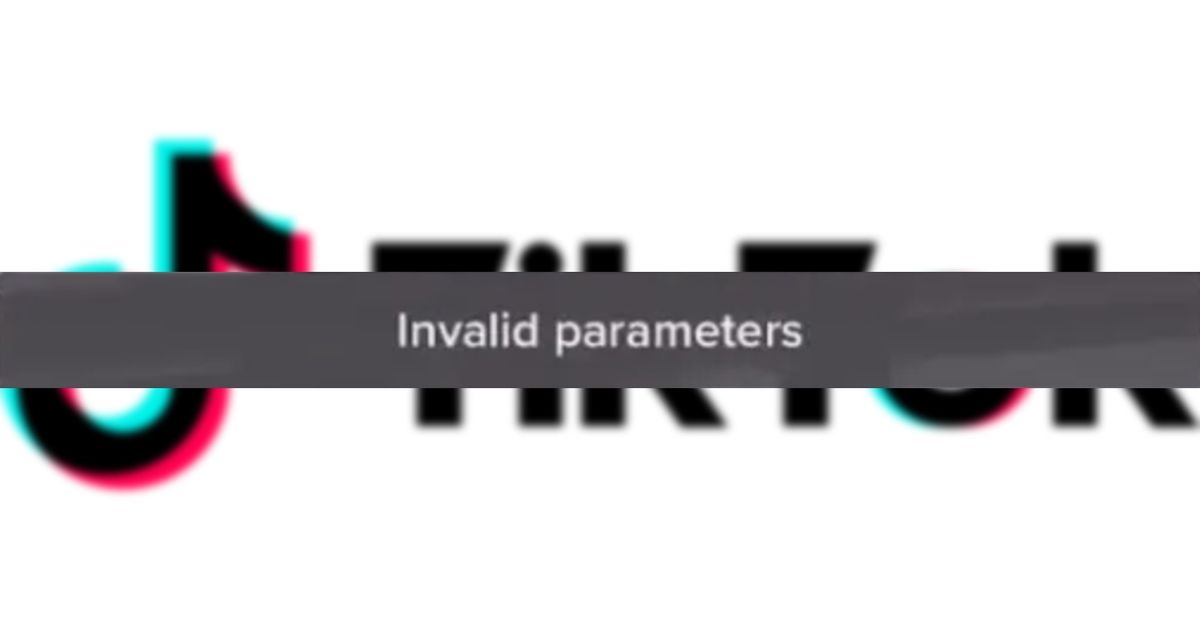 An image of the Invalid parameters error on TikTok
