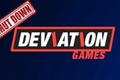 deviation games shut down logo blue background